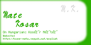 mate kosar business card